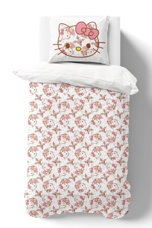 Organik Tek Kişilik Nevresim Takımı - Cartoon Serisi - Hello Kitty Pattern ETNTT1BCCS036 - 4