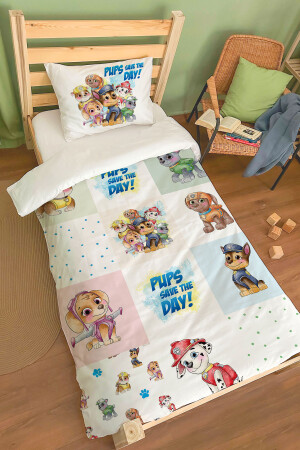 Organik Tek Kişilik Nevresim Takımı - Cartoon Serisi - Paw Patrol Patchwork ETNTT1BCCS030 - 2