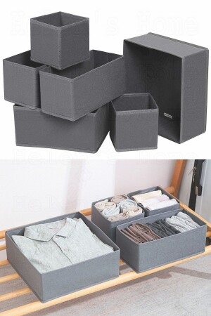 Organizer-Set mit 8 Schubladen, Anthrazit - 3