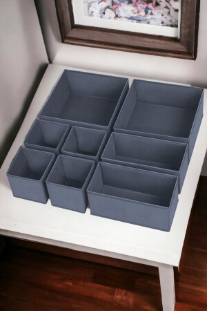 Organizer-Set mit 8 Schubladen, Anthrazit - 8