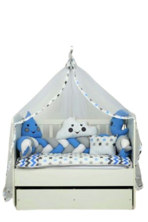 Örgü Korumalı Uyku Seti(süs Yastıkları Dahildir...) 70X130 Cibinlik ve aparat hediye - mamie