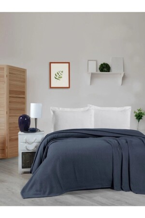 Örgü Pike %100 Pamuk Kalın Iplik Yumuşak Battal Boy 240*260 - Mulberry