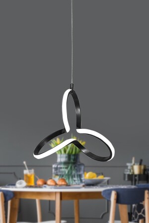 Original Clover Moderner LED-Kronleuchter mit schwarzem Gehäuse und weißem Licht. Clover Led-Kronleuchter Clover - 3