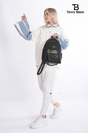 Original Damen-Rucksack und Umhängetasche mit verstellbarem Riemen, Komfortmodell, 3 Fächer, luxuriös, stilvoll, mit mehreren Fächern, TBKÇ00038 - 7