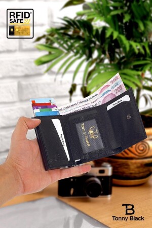 Original-Geldbörse mit Automatikmechanismus, RFID-Schutz und Diebstahlschutz, mit Geld- und Kartenhalter TBRC0001 - 3