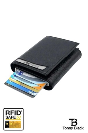 Original-Geldbörse mit Automatikmechanismus, RFID-Schutz und Diebstahlschutz, mit Geld- und Kartenhalter TBRC0001 - 2