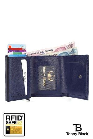 Original-Geldbörse mit Automatikmechanismus, RFID-Schutz und Diebstahlschutz, mit Geld- und Kartenhalter TBRC0001 - 4