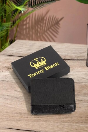 Originale schwarze, sportliche und stilvolle Herren-Geldbörse aus Leder mit Box, 10 Kartenfächern, 3 Ausweisfächern und 1 Fach für Papiergeld 21090000111103535 - 5