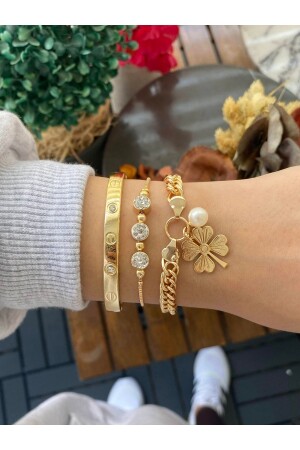 Originales 3-teiliges Armbandset für Damen mit Rechnung, garantiert kein Verblassen der Farbe, in Geschenkverpackung - 2