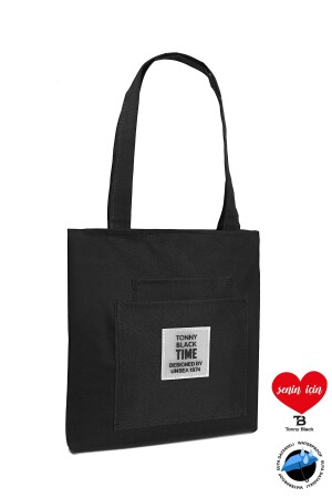 Orijinal Time Serisi 3 Bölmeli Fermuarlı Su Geçirmez Yumuşak Bez Kumaş Tote Bag Kol & Omuz Çantası - 2