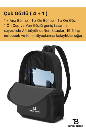 Orijinal Unisex Çok Gözlü Su Geçirmez Spor Kurs Laptop Seyahat Ve Günlük Kullanım İçin Sırt Çantası - 4