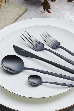 Orion Black 30-teiliges Gabel-Löffel-Messer-Set für 6 Personen 153. 03. 08. 1910-1 - 2