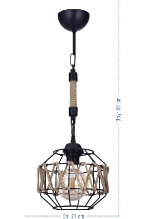 Orion Luxe Rope Single Pendant Kronleuchter (schwarz) VK. 1408 - 3