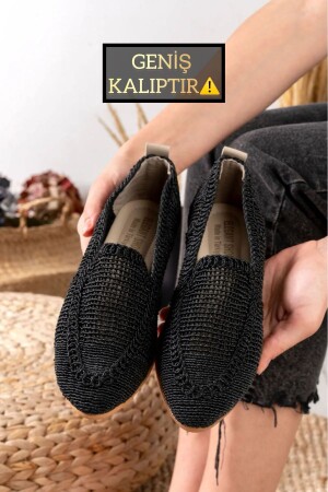 Örme Dantelli Kadın Babeti Ev Babeti Ev Ayakkabısı ANNE HASIRLI AYAKKABI - Slipcat