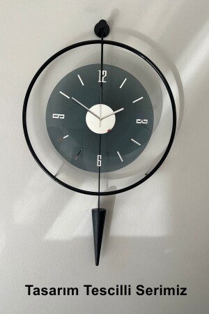 Orta Boy - Füme Masippi (e X C L U S I V E ) - Siyah Metal Duvar Saati - Metaquartz Aksesuar