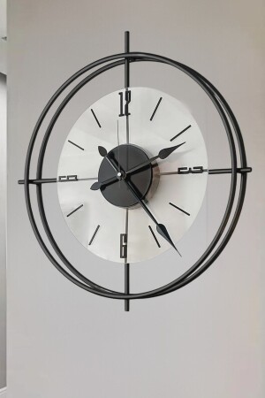 Orta Boy -siyah Deluxe Şeffaf Cam Iskandinav (ÇİFTÇEMBER CAMLI)modern Dekoratif Camlı Duvar Saati - 1