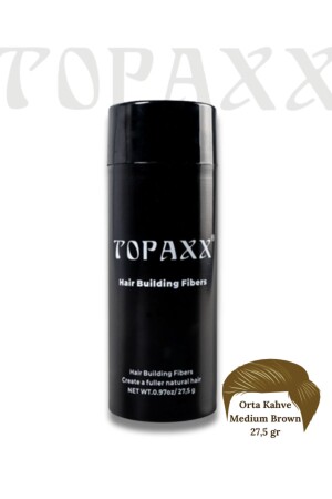 Mittelbraunes/mittelbraunes Haar-Volumenfaser-Puder zur topischen Anwendung, 27–5 g - Topaxx
