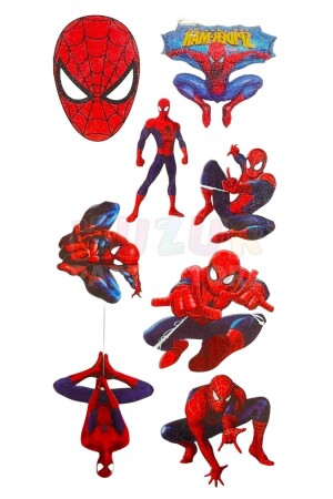 Örümcek Adam 8 Adet Geçici Çocuk Dövmesi Doğum Günü Parti Renkli Tattoo Dövme Spiderman Konsepti - 1