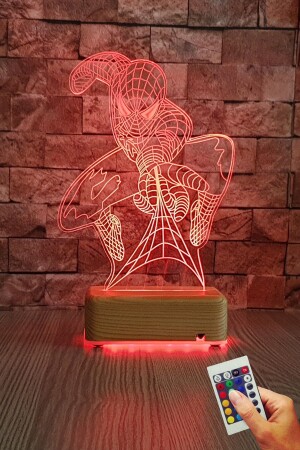 Örümcek Adam3d Led Gece Lambası 16 Renk Spiderman Doğumgünü Hediyesi VİPYOLORUMCEKADAM01 - 2