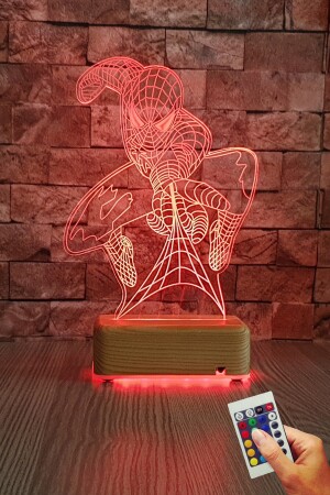 Örümcek Adam3d Led Gece Lambası 16 Renk Spiderman Doğumgünü Hediyesi VİPYOLORUMCEKADAM01 - 2