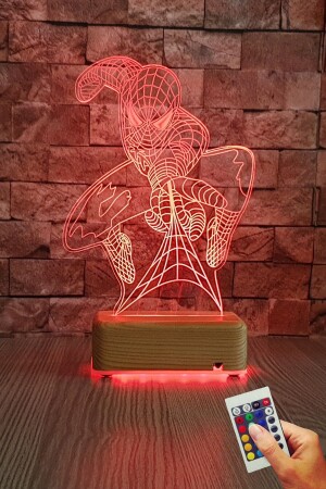Örümcek Adam3d Led Gece Lambası 16 Renk Spiderman Doğumgünü Hediyesi VİPYOLORUMCEKADAM01 - 1