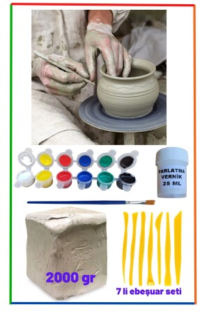 مجموعة من الخبز المخبوز من مادة مادة خزينة - خزينة الطين - مجموعة من الخبز المميز - خزينة من طين جافة الهواء - O&S Oyun Ve Sanat Eğlen-Üret