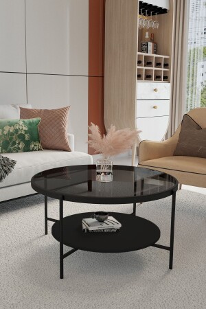 طاولة القهوة من MNZ-Oslo - الزجاج المدخن / MDF الأسود 598222 - BETA AKSESUAR