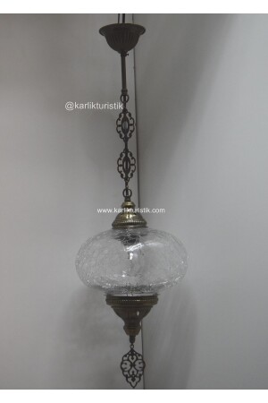 Osmanische Lampe, große Pendelleuchte, Deckenleuchte transparent, authentische Beleuchtung, dekorativer Kronleuchter NO5ŞEFAFTEKZİNCIRASKILI - 3