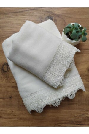Ottoman Needle besticktes 2-teiliges Handtuchset 50&90/30&50 AZD9272 - Çeyiz Bahçesi