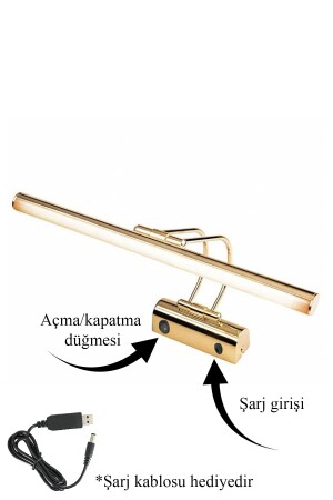 Osram led Flüt Şarjlı Pilli siyah kasa koridor Günışığı Ledli Tablo Kuğu Duvar Aplik şarjlı Pilli - 1