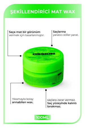 Ossion Matte Styling Wax Yeşil 100 ml X 2 Adet - 3