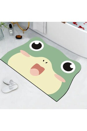 Osso Frog Wasserabsorbierende Badematte für die Dusche vorne, Toilettensitz, einteiliger Badeteppich mit Tiermuster, ossoanimalmat - 1