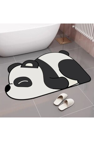 Osso Panda wasserabsorbierende Badematte für die Dusche vorne, WC-Sitz, einteiliger Tier-Badevorleger - 1