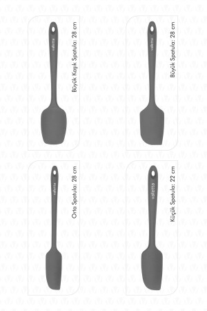 Osteris hitzebeständiges, feuerfestes, antihaftbeschichtetes Silikon-Spatel-Set, 4-teilig, Grau - 4