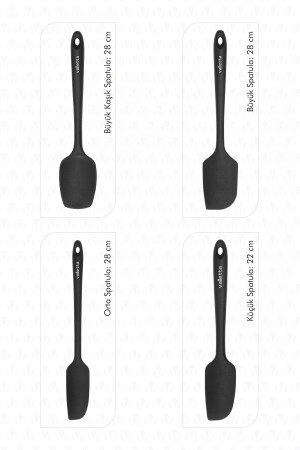 Osteris hitzebeständiges, feuerfestes, antihaftbeschichtetes Silikon-Spatel-Set, 4-teilig, Schwarz, VLT1076 - 4