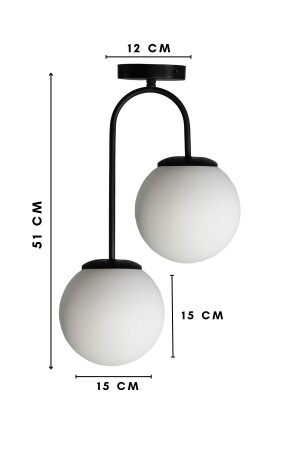 Otal 2-teiliger Lounge-Kronleuchter aus weißem Kugelglas – Wohnzimmer – Küche – Flur - 4