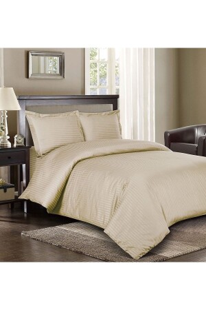 سلسلة الفندق MNZ خريعة الحرير ذات النسجة المشرقة القطن الساتين غطاء غطاء مجموعة 200x220 سم صبغات السرير المثبتة - EVYA