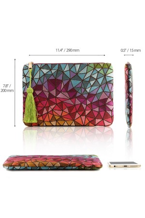 Otto Angelino Damen-Clutch-Handtasche mit authentischem Design und Reißverschluss - 3