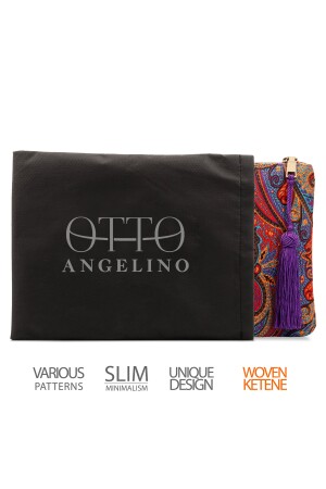 Otto Angelino Damen-Clutch-Handtasche mit authentischem Design und Reißverschluss - 6