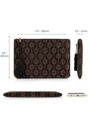 Otto Angelino Damen-Clutch-Handtasche mit authentischem Design und Reißverschluss - 3