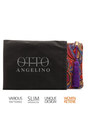 Otto Angelino Damen-Clutch-Handtasche mit Reißverschluss im authentischen Design OT95 - 5