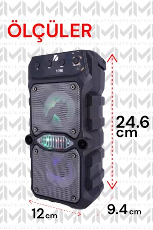 Outdoor Parti Hoparlörü Bluetooth Hoparlör 3 Inç × 2 Kablosuz Speaker Ses Bombas MTS-1096 - 2