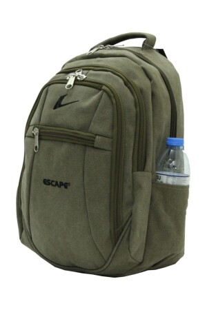 Outdoor-Rucksack aus Canvas-Stoff, Sporttasche mit Laptopfach, Khaki 307 - 2