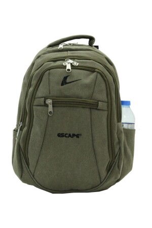 Outdoor-Rucksack aus Canvas-Stoff, Sporttasche mit Laptopfach, Khaki 307 - 4