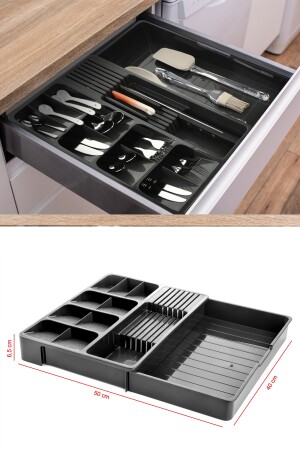 Outlet Maxi verstellbarer Schubladen-Besteck- und Messerhalter - 2