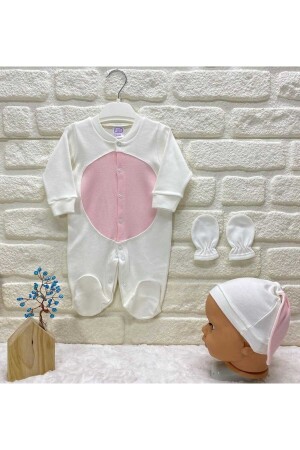 Overall mit Kaninchen namens Meryem Ada, weiß-rosafarbener Baby-Overall mit spezieller Aufschrift für den Vater 2354980897978876 - 6