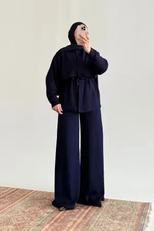 Oysh. Yumuşak Dokulu Ceket Takım Lacivert - Nuuwears
