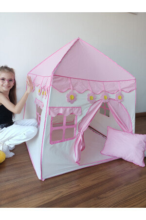 Oyun Çadırı Oyun Evi Çocuk Odası Kız Çocuk Çadır Evcilik Ve Oyun Yastıklı şato çadır - 3