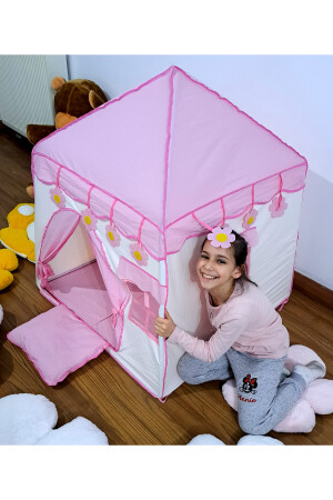 Oyun Çadırı Oyun Evi Çocuk Odası Kız Çocuk Çadır Evcilik Ve Oyun Yastıklı şato çadır - 4