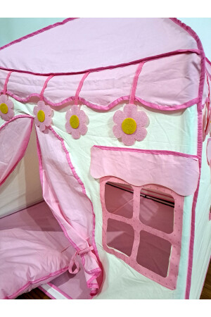 Oyun Çadırı Oyun Evi Çocuk Odası Kız Çocuk Çadır Evcilik Ve Oyun Yastıklı şato çadır - 6